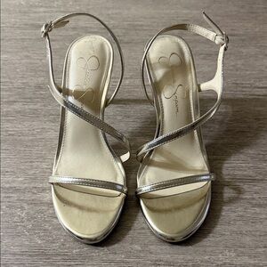 Jessica Simpson Metallic Strappy Heels